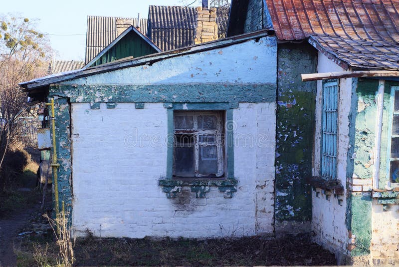 One old wooden window on the green and white brick wall royalty free stock images One old wooden window on the green and white brick wall royalty free stock images