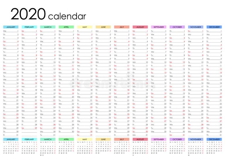 One Page Year Calendar Stock Illustrations – 2,854 One Page Year
