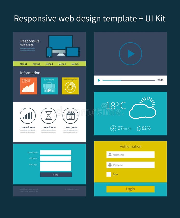 One page website design template. stock illustration One page website design template. stock illustration