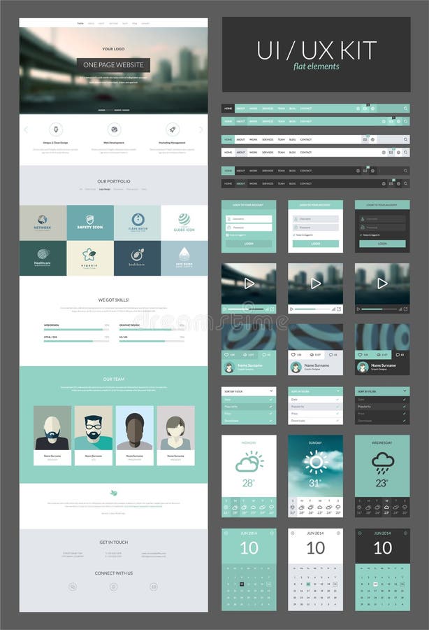 One page website design template stock illustration