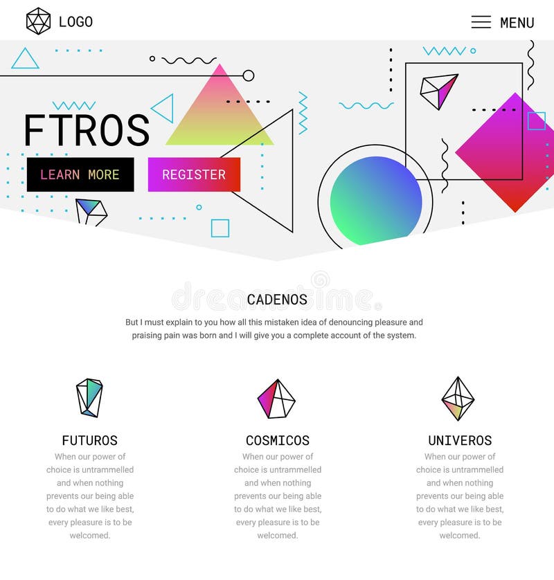 One Page Website Design royalty free illustration