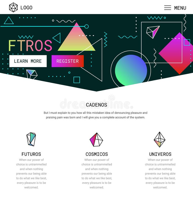 One Page Website Design vector illustration