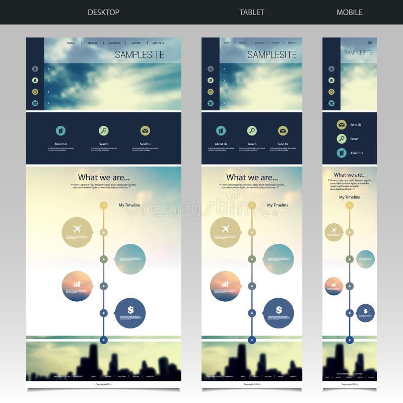 One Page Website Template with Blurred Background royalty free illustration One Page Website Template with Blurred Background royalty free illustration