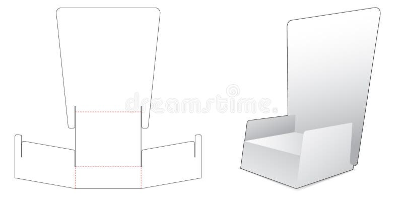 One piece cardboard display die cut template stock illustration