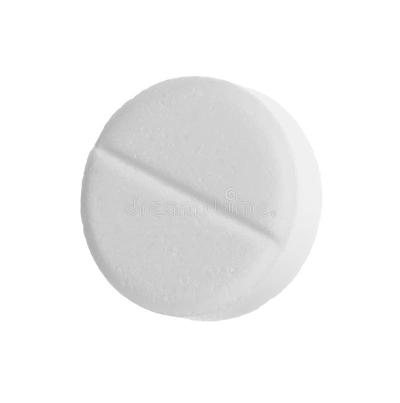 One Round Pill on White Background. Medicinal Treatment Stock Image Image of heal, chemical