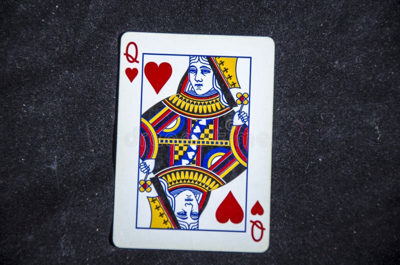 One Playing Card the Queen of Hart`s Stock Image - Image of spacies ...
