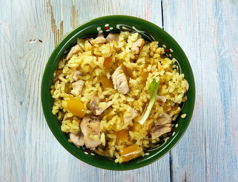 Cuban Yellow Rice Chicken Sausage Stock Photos Free & RoyaltyFree