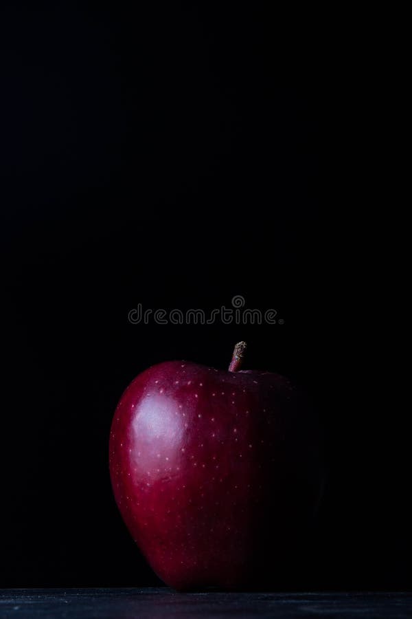Red Apple on a Black Background Stock Photo Image of juicy, vitamin