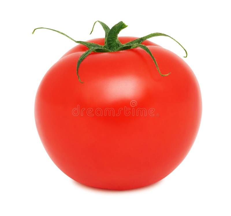 One ripe tomato (isolated)