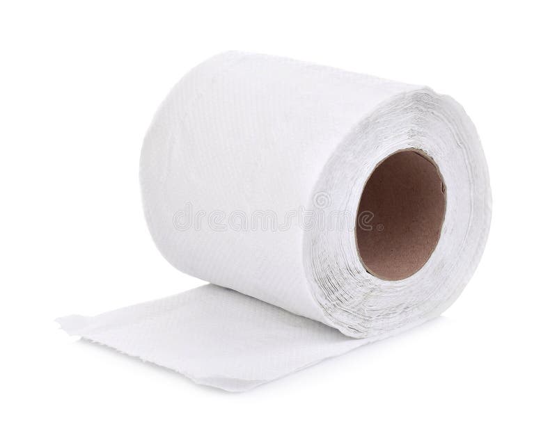 Toilet Paper,tissue Paper Roll Isolated on White Background Stock Image