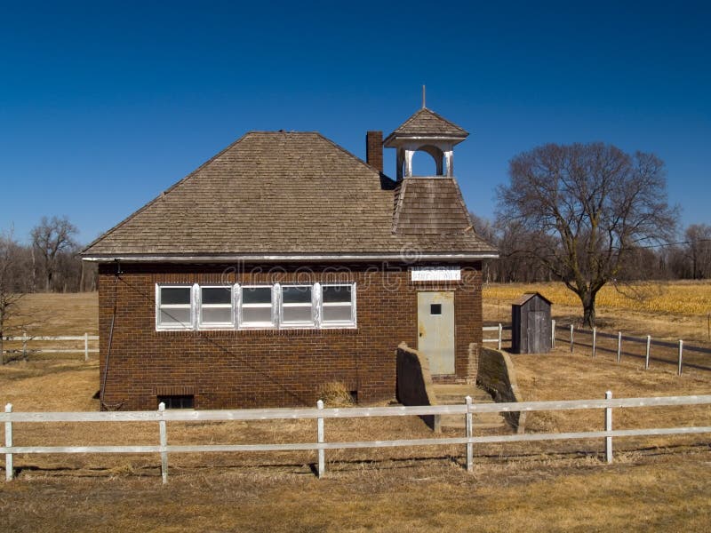 One Room School with Outhouse