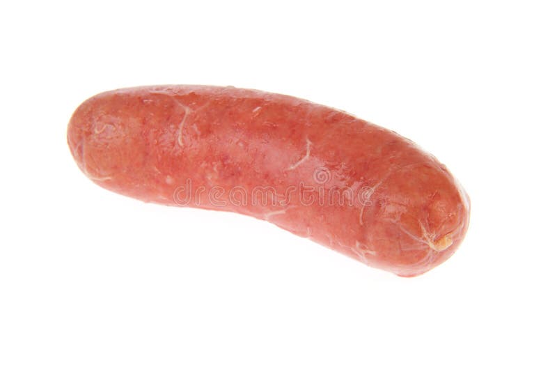 Single Raw Sausage Isolated On White Stock Image Image of food