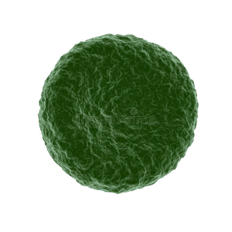 One single cancer cell isolated on white stock illustration