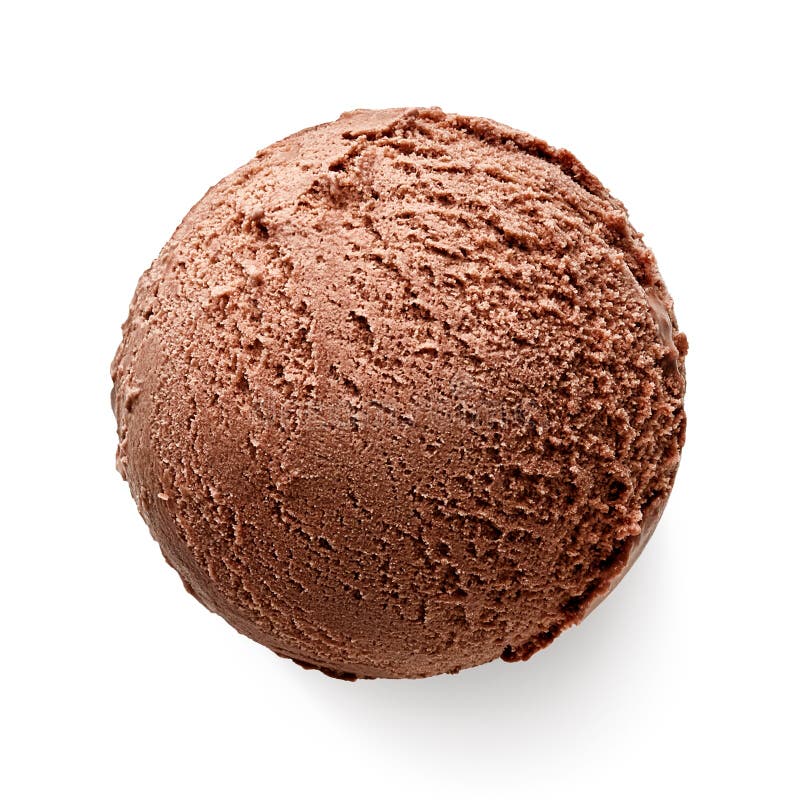 Single chocolate ice cream ball or scoop