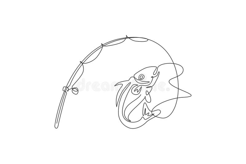 Continuous Drawing Fishing Line Stock Illustrations – 372 Continuous Drawing  Fishing Line Stock Illustrations, Vectors & Clipart - Dreamstime