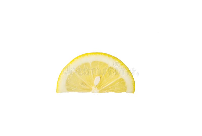 526 One Slice Lemon Citrus Fruit Isolated White Background Lemon Slice Shadow Stock Photos