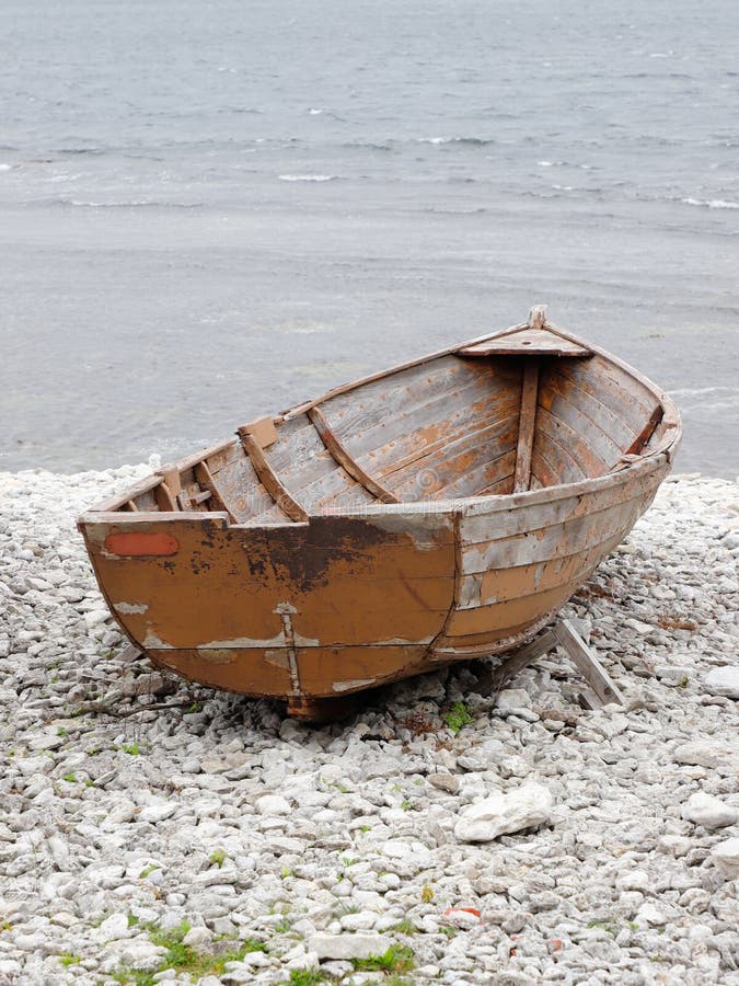 Small Old Wooden Fishing Boat Punt Stock Photo 1300800247