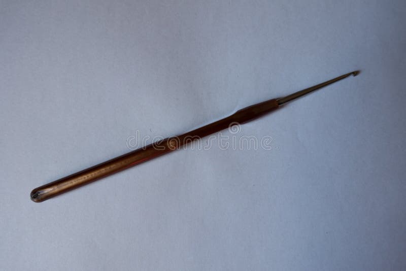 One 1.5 Mm Crochet Hook with Brown Handle Stock Photo Image of skill