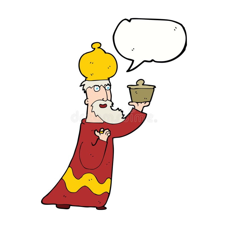 one of the three wise men with speech bubble