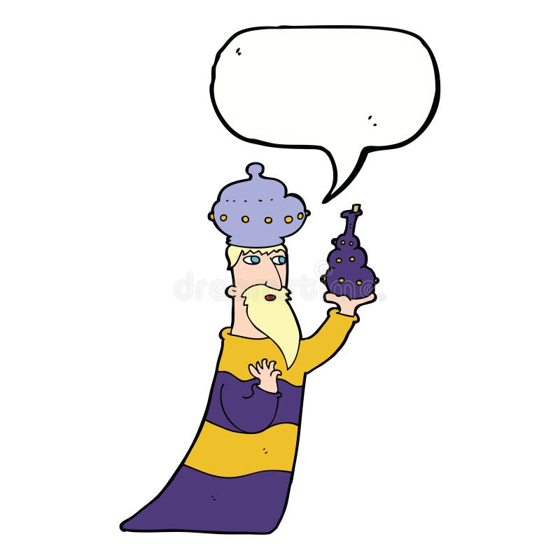 one of the three wise men with speech bubble