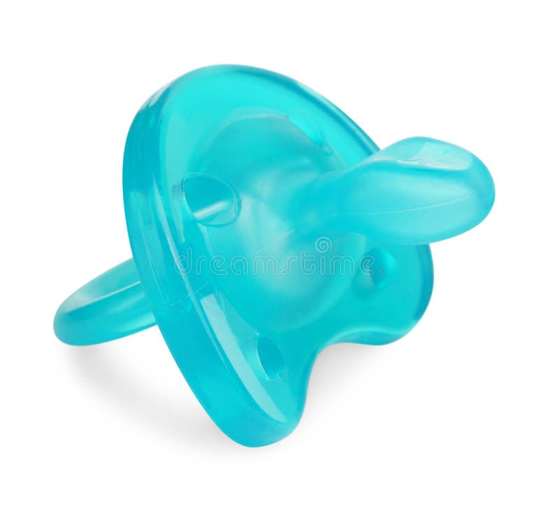 One Turquoise Baby Pacifier Isolated on White Stock Photo Image of