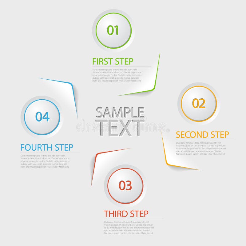 One two three four - flat vector progress icons for four steps royalty free illustration One two three four - flat vector progress icons for four steps royalty free illustration