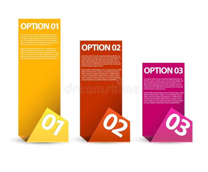 One two three - vector paper options royalty free illustration