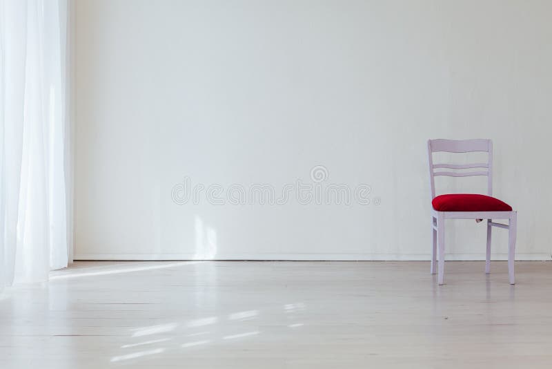 One Vintage Chair in the Interior of the White Room Stock Image Image