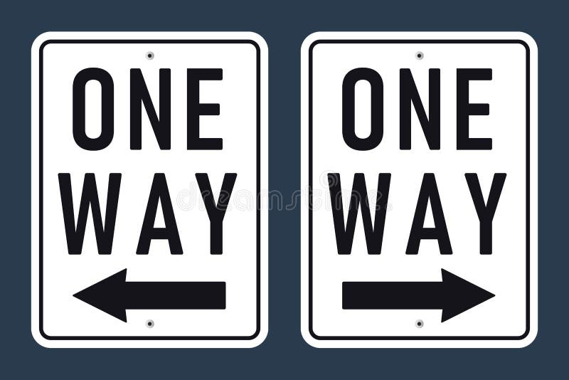 One Way Sign. Right and Left Road Direction Arrow Sign. Vector ...