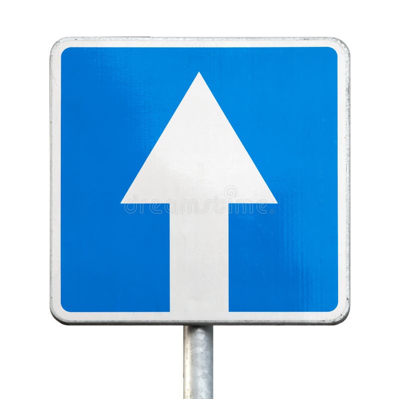 One-way traffic - road sign isolated stock photos