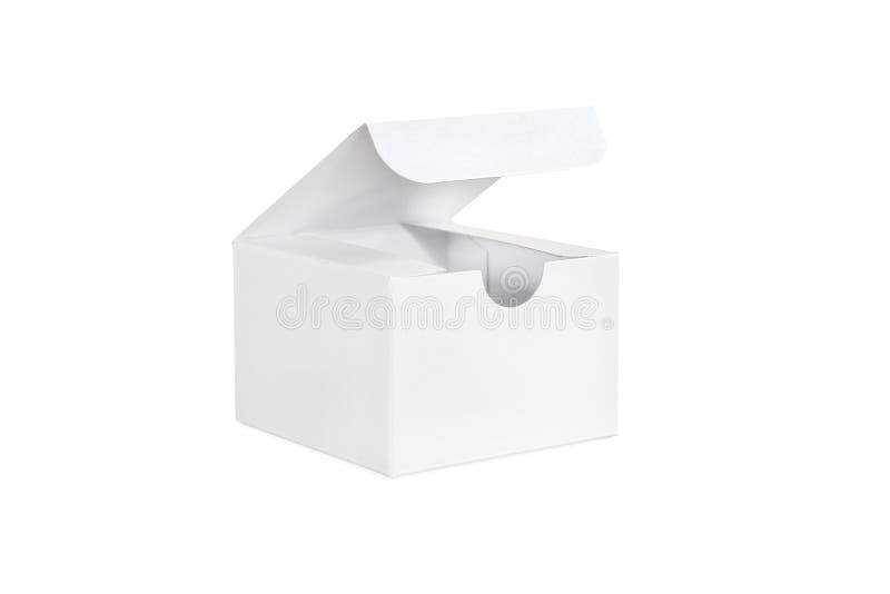 Set of White Box Tall Shape Product Packaging in Side View and Front
