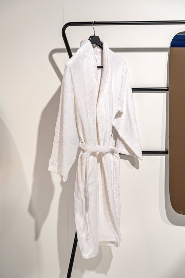 Bathrobe Terry stock photo. Image of robe, hanging, clean 203739188