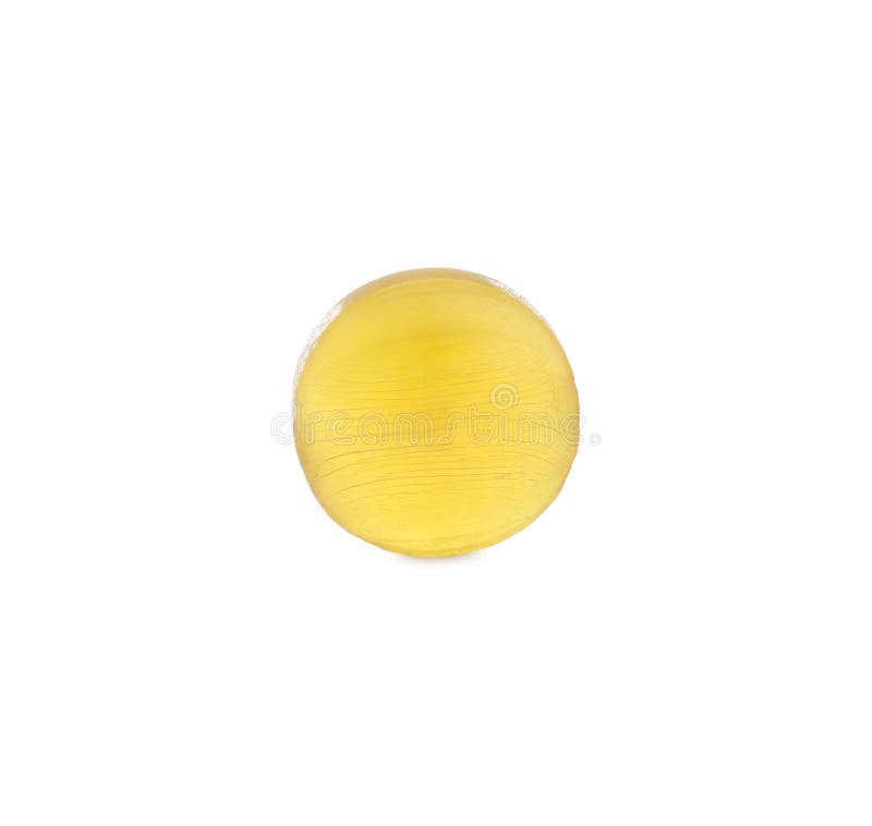 One Yellow Cough Drop Isolated on White Stock Image Image of pastille