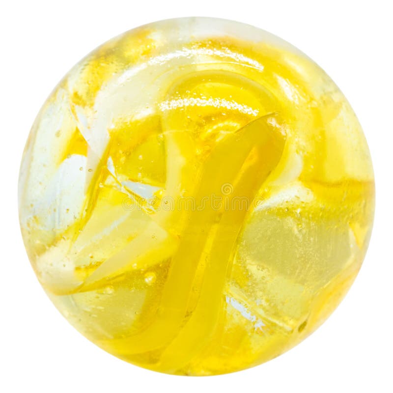 One Yellow Glass or Ceramic Marble or Ball Stock Image Image of