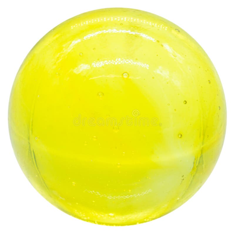 One Yellow Glass or Ceramic Marble or Ball Stock Image Image of
