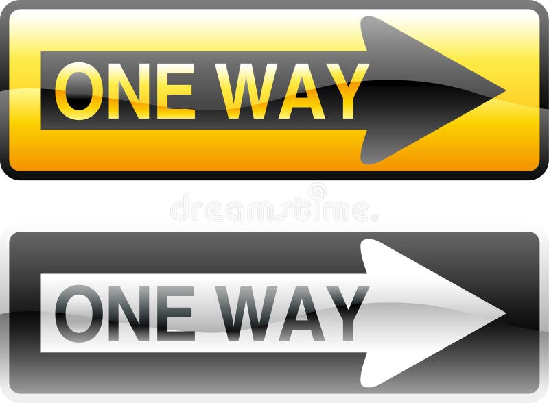 Vector traffic sign for one way. Diamond street sign vectors