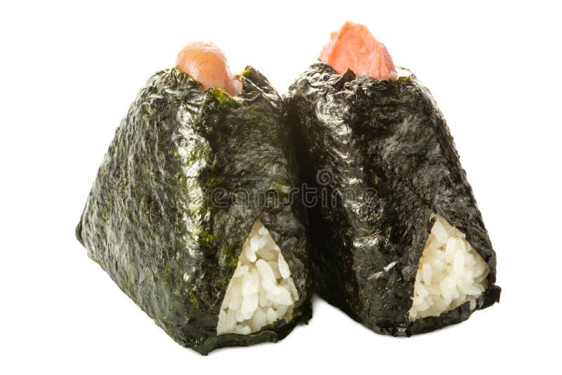 Sushi fermer isolé sur blanc Contexte. nori algue Sushi avec