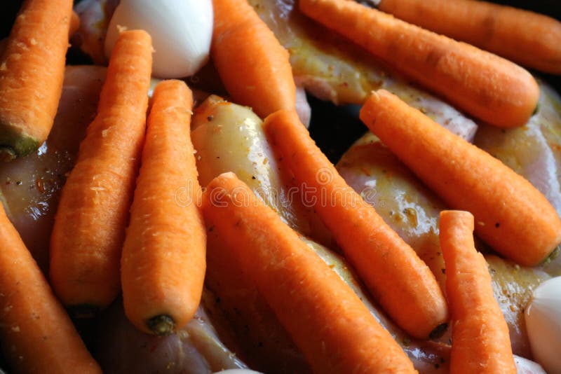 Onion Carrot Chicken in the Saucepan Stock Image - Image of ingredient ...