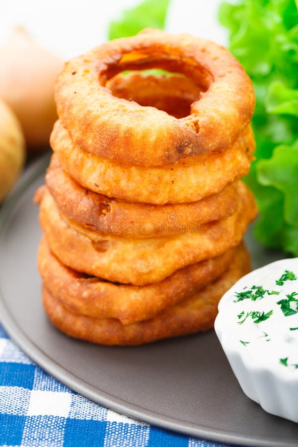 Onion rings stock image. Image of lunch, cholesterol 37578447