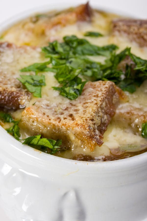Onion soup stock photo. Image of dinner, herb, liquid 7657792