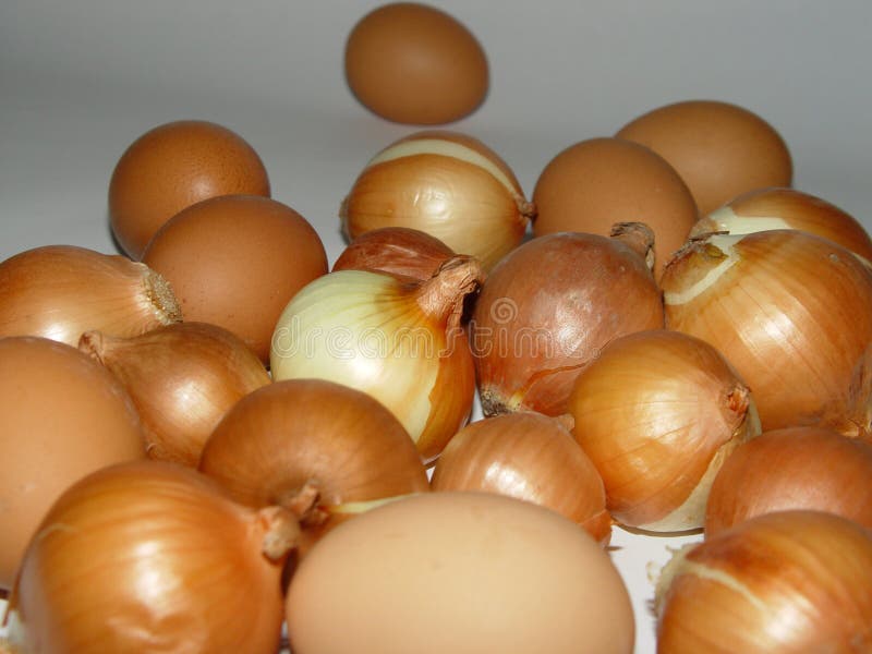Onions and eggs stock photo. Image of organic, ingredient 88457338