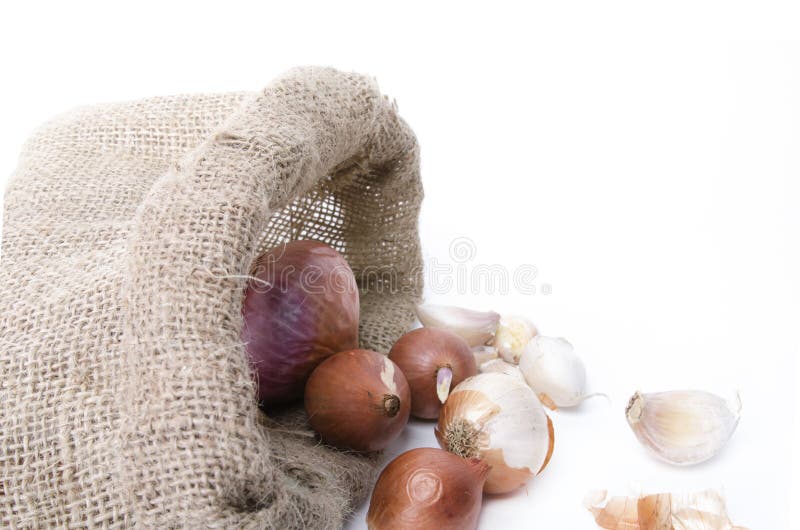 Onions and Garlic in the Bag Stock Photo Image of tech, onions 34165446
