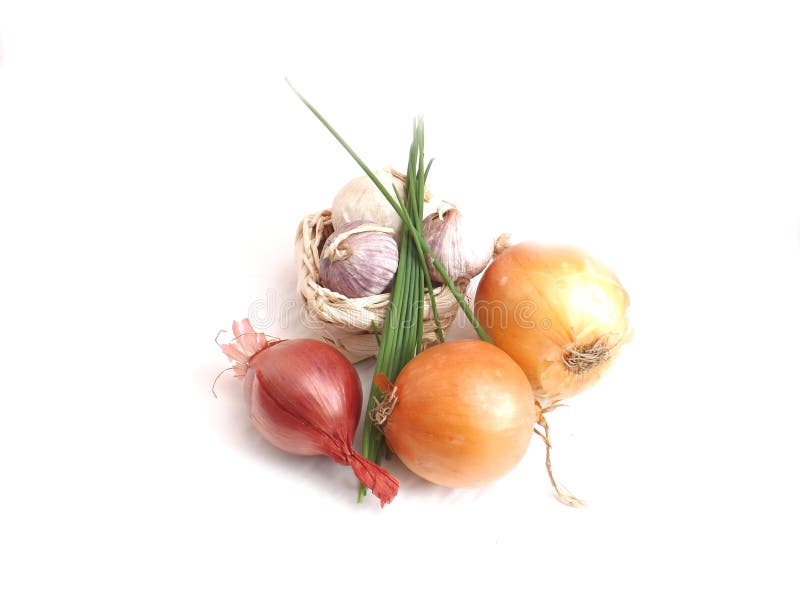Onions and garlic stock image. Image of vegetable, delicious 41747557