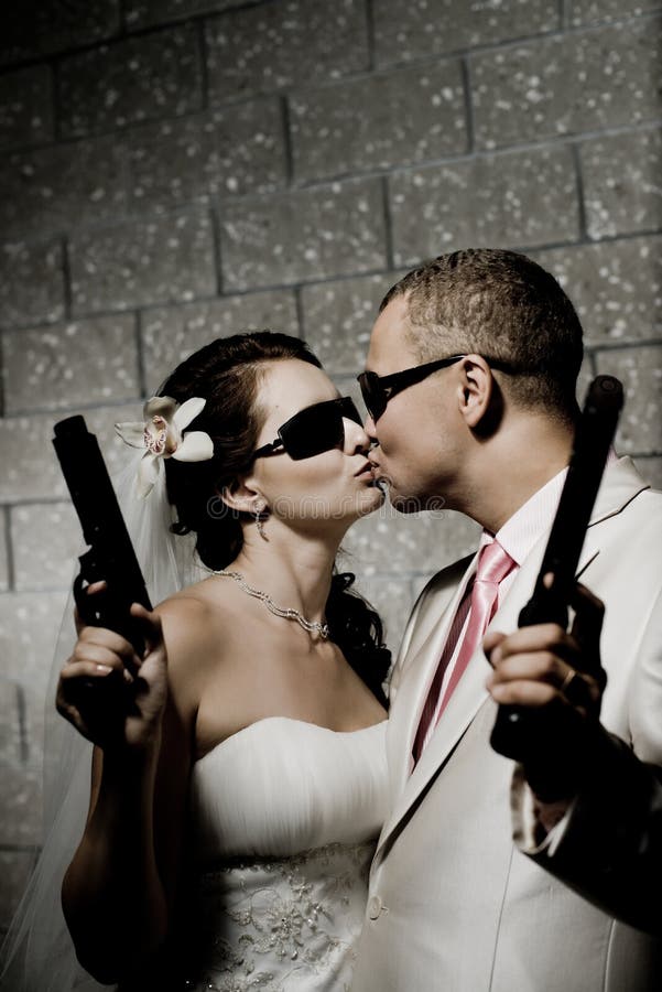 Pasgetrouwd koppel royalty-vrije stock afbeelding