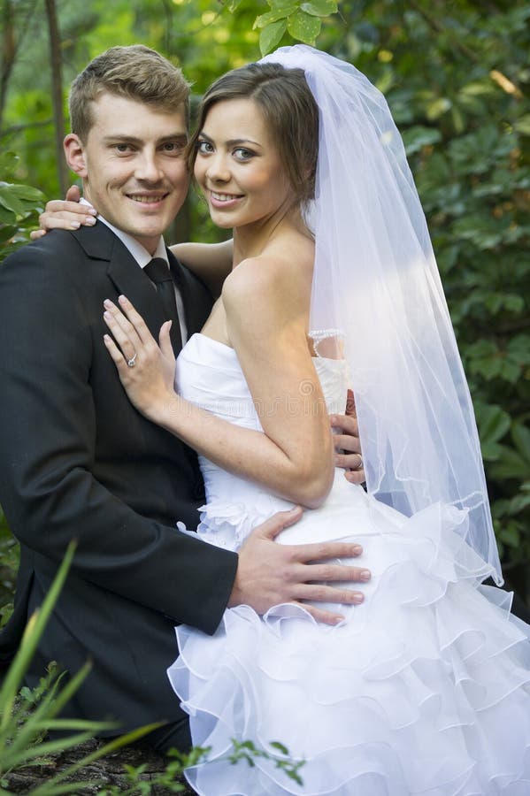 Pasgetrouwd stel royalty-vrije stock fotografie