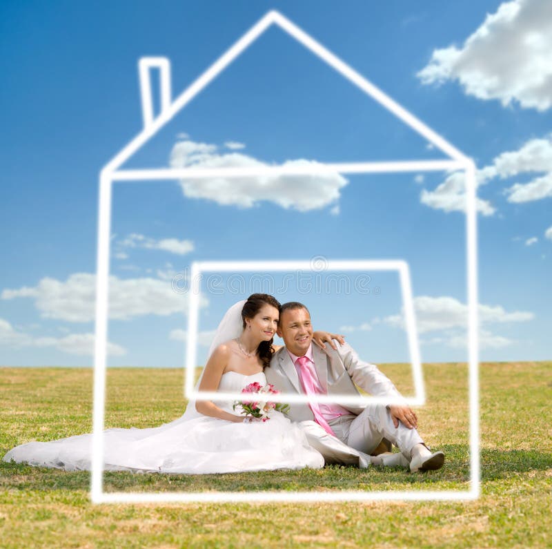 Pasgetrouwd koppel royalty-vrije stock foto