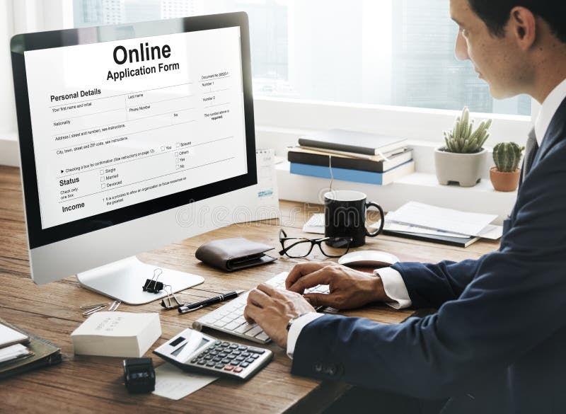 Online Application Form Document Concept royalty free stock photo