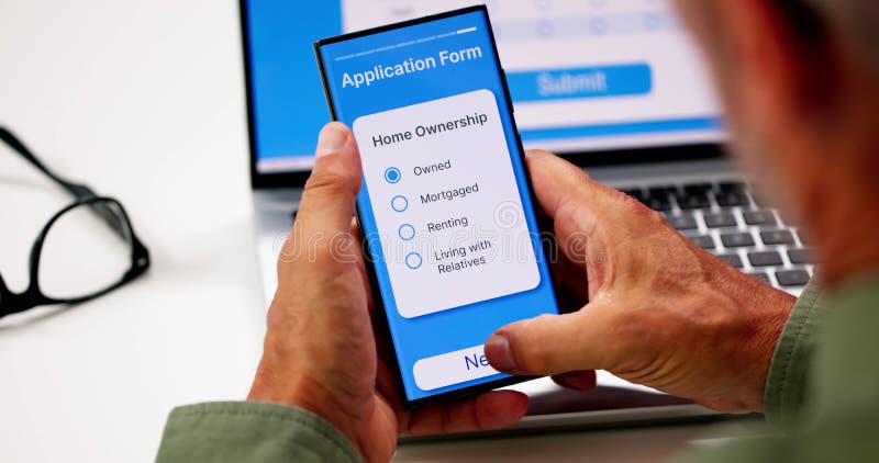 Online Application Form On Mobile Phone royalty free stock image