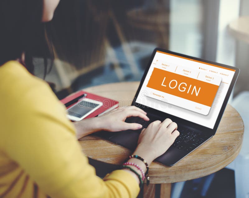 Online Application Registration Form Graphics Concept stock images