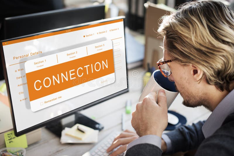 Online Application Registration Form Graphics Concept stock images